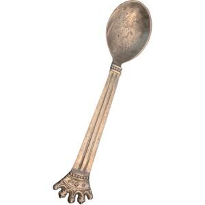 Stainless Steel Serving Spoon. Beautiful crown and bead work . 
10" length